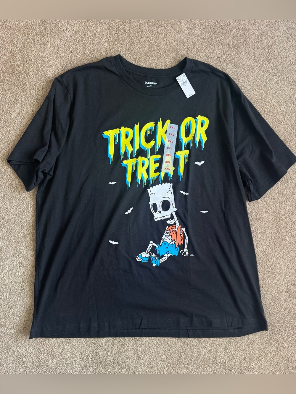 Old Navy Black "Trick or Treat" Simpsons Graphic Tee